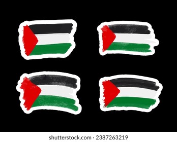 Illustration von Set mit Palestinflagge