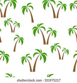 Illustration of set palm trees on a white background. vector
