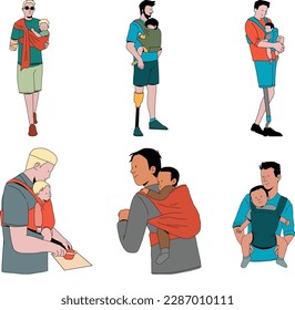 Illustration of a set of people with different professions. Vector illustration