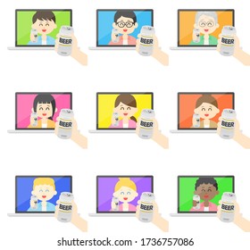 ホームパーティー 日本人 のイラスト素材 画像 ベクター画像 Shutterstock