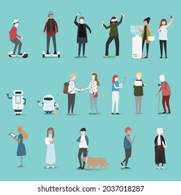 Illustration set of people vector 