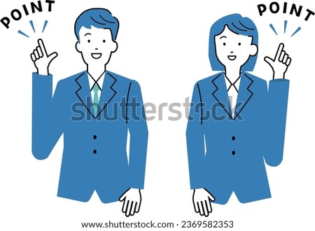 Illustration set of a person pointing out that this is important.The background is transparent.