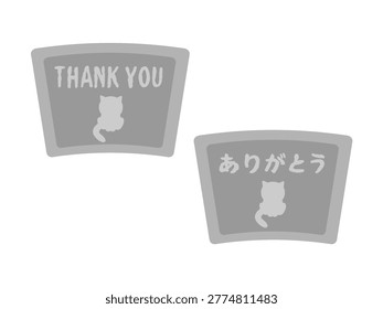 Illustration set of pet grave (cat)