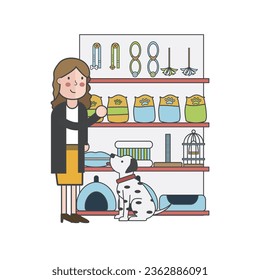 Illustration set of pet shop and best design