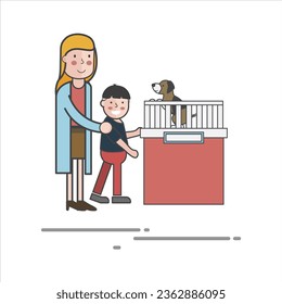 Illustration set of pet shop and best design