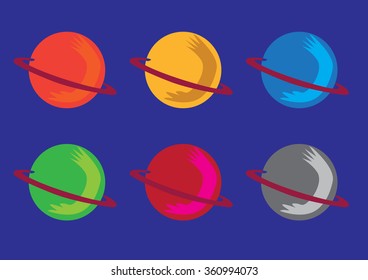illustration set of planets