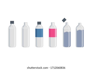 Illustration set of plastic bottles.
Plastic bottle.