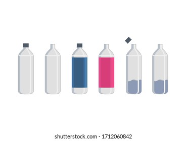 Illustration set of plastic bottles.
Plastic bottle.