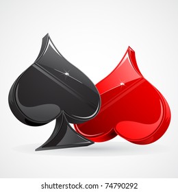 illustration of set of playing card symbol on abstract background