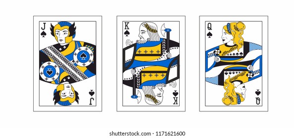 the illustration - set of the playing cards in greek style.