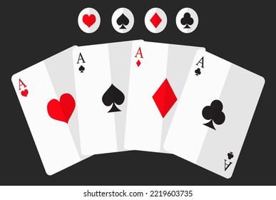 illustration set of poker vector