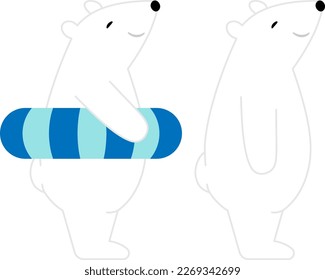 Illustration set of polar bear characters