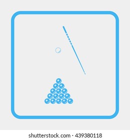 Illustration of a set of pool balls.