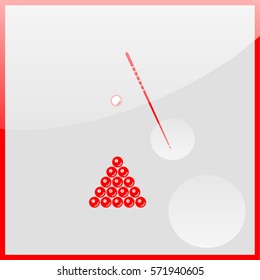 Illustration of a set of pool balls.