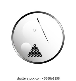 Illustration of a set of pool balls.