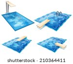 Illustration of the set of pools on a white background