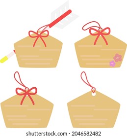 
Illustration set of pop and cute votive tablets