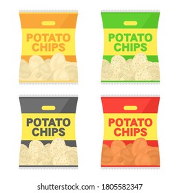 Illustration set of potato chips.