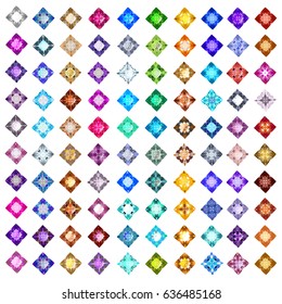 illustration set of precious stones of different  colors