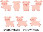 

Illustration set of quadruped pigs in various directions