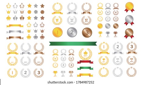 
Illustration Set Of Ranking Icon And Crown