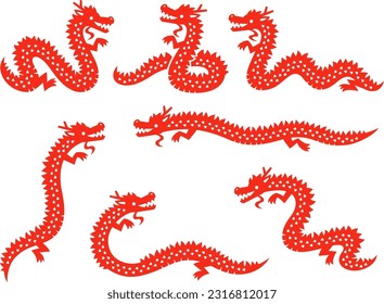 Ilustración de dragones rojos