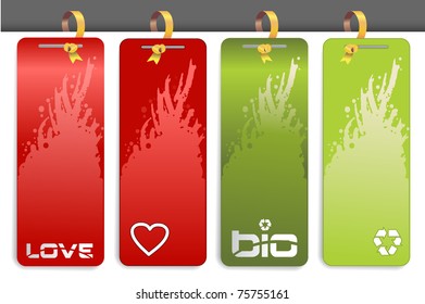 illustration set of red and green tags