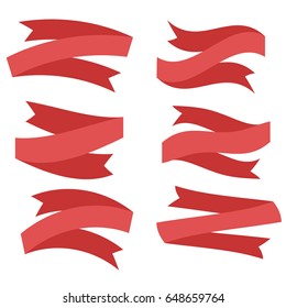  Illustration set of red tape 
