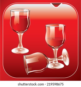 Illustration of a set of red wine glasses