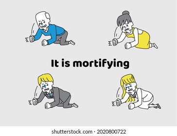Illustration set of a regrettable person