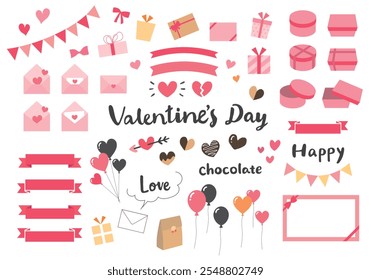 Illustration set related to Valentine's Day