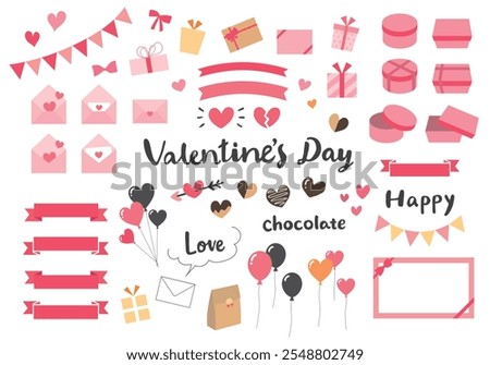 Illustration set related to Valentine's Day