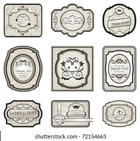 Illustration set retro variation vintage labels (5) - vector