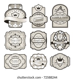 Illustration set retro variation vintage labels (6) - vector