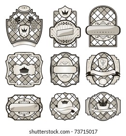 Illustration set retro variation vintage labels (8) - vector
