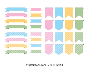 Illustration set of ribbons, bands and labels