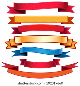 Illustration set Ribbons Flags. Icon. Vector. eps 10.