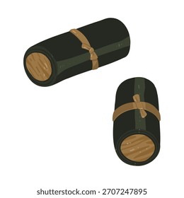 illustration set of rolled kelp dishes