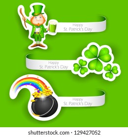 illustration of set of Saint Patrick's Day Label