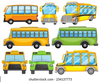 Illustration of a set of school bus