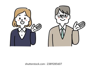  Illustration set of a school teacher explaining