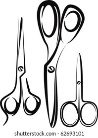 Illustration with a set of scissors