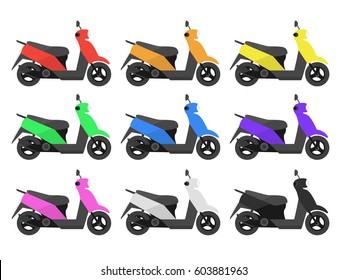 Illustration set of scooters
