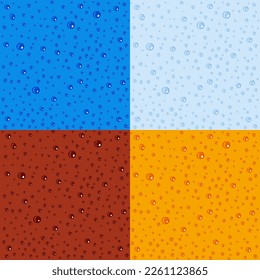 illustration set of seamless backgrounds from drops of different colors
