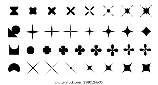 Illustration of a set of shapes, y2k retro