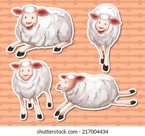Illustration of a set of sheeps
