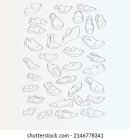 Illustration Of A Set Of Shoes Of Different Sizes