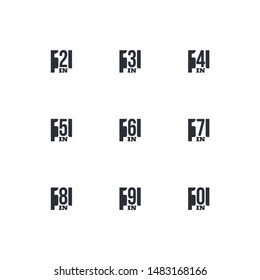 Illustration set Sign Numbers "in one" Isolated on White background. Flat Button with Figures "2,3,4,5,6,7,8,9,10 in 1" icon colors. banner with numbers set