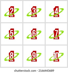 Illustration set Sign Numbers "in one" Isolated on White background. Flat Button with Figures "2,3,4,5,6,7,8,9,10 in 1" icon colors. banner with numbers set