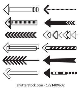 Illustration set of simple arrows